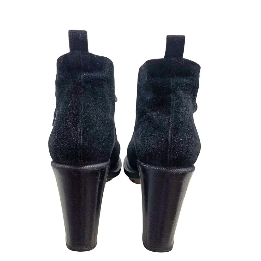 Jil Sander Black Suede Chunky Heel‎ Chukka Booties